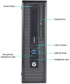 HP ELITEDESK 800 G1 SFF Slim Business Desktop Computer, Intel Core i5 4670 3.40 GHz, 4GB RAM, 500GB HDD, DVD, USB 3.0, Windows 10 Pro 64 Bit (Renewed)