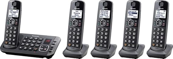 Panasonic KX-TGE645M ( 5 Handsets ) Cordless Phone With Digital Answering System ( Expandable ) DECT 6.0