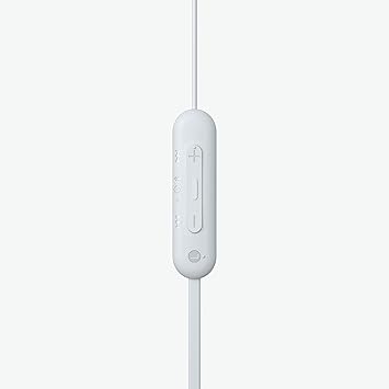 Sony WI-C100 Wireless in-Ear Bluetooth Headphones with Built-in Microphone, White (Renewed)