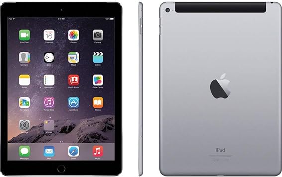 Apple iPad Air 2 128GB Factory Unlocked (Wi-Fi + Cellular 4G LTE, Apple Sim Card, Space Gray) Newest Version