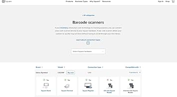 Square Stand, Square Register, Square Terminal Compatible Barcode Scanner | Zebra (Symbol) LS2208 Barcode Reader, HandsFree Stand, USB Cable