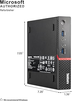 Lenovo ThinkCentre M900 Tiny Desktop Micro Tower PC (Intel Core i5-6500T, 8 GB Ram, 256 GB SSD, USB 3.0, WiFi) Windows 10 Pro (Renewed)