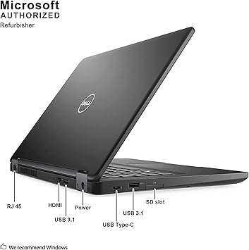 Dell Latitude 5480 | 14 inch Business Laptop | Intel i5-6300U | 8GB DDR4 | 256GB SSD | Backlit Keyboard | Win 10 Pro (Renewed)