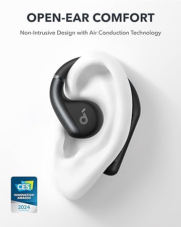 Soundcore by Anker, AeroFit Open-Ear Headphones, Ultra Comfort, Snug Fit, Ergonomic Ear Hook, Balanced Sound, IPX7 Waterproof, 42H Playtime, Bluetooth 5.3, App Control, Clear Calls(Renewed)