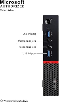 Lenovo ThinkCentre M900 Tiny Desktop Micro Tower PC (Intel Core i5-6500T, 8 GB Ram, 256 GB SSD, USB 3.0, WiFi) Windows 10 Pro (Renewed)