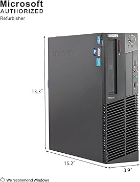 Lenovo ThinkCentre M82 SFF Business Desktop Computer, Intel Core i5-3470 Quad-Core Processor 3.6GHz, 16GB RAM, 2TB HDD, DVD RW, USB, WIFI, Windows 10 Professional (Renewed)