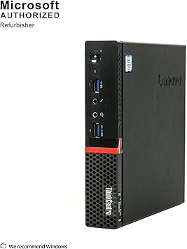 Lenovo ThinkCentre M900 Tiny Desktop Micro Tower PC (Intel Core i5-6500T, 8 GB Ram, 256 GB SSD, USB 3.0, WiFi) Windows 10 Pro (Renewed)