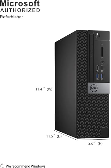 Dell Optiplex 3040-SFF, Core i3-6100 3.7GHz, 8GB RAM, 256GB Solid State Drive, DVDRW, Windows 10 Pro 64bit (Renewed)