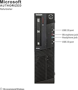 Lenovo ThinkCentre M82 SFF Business Desktop Computer, Intel Core i5-3470 Quad-Core Processor 3.6GHz, 16GB RAM, 2TB HDD, DVD RW, USB, WIFI, Windows 10 Professional (Renewed)