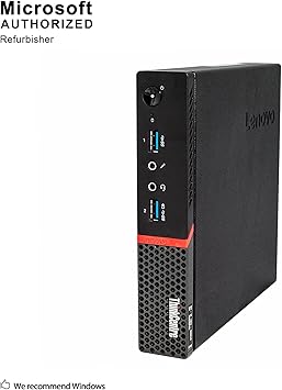 Lenovo Think Center M700 Tiny Desktop PC,Intel Quad Core I5-6500T 2.5GHz up to 3.1G,16GB,256GB SSD,WiFi,BT 4.0,HDMI,USB 3.0,DP Port,W10P64 (Renewed)