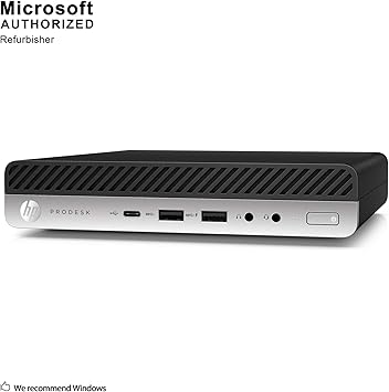 HP ProDesk 600 G3 Mini PC Desktop Intel Core i5-6500T (Quad Core) 16GB RAM 256GB PCIe Solid State Drive USB-C Windows 10 Professional (Renewed)