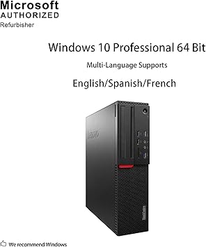 Lenovo ThinkCentre M800 Small Form Factor PC, Intel Quad Core i5 6500 up to 3.6GHz, 16G DDR4, 240G SSD + 2T HDD, WiFi, BT 4.0, Win 10 Pro 64-Multi-Language Support English/Spanish/French