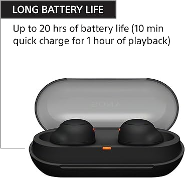 Sony WF-C500 Truly Wireless in-Ear Bluetooth Earbud Headphones with Mic and IPX4 Water Resistance, Black (Renewed)