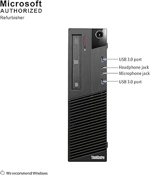 2017 Lenovo ThinkCentre M83 High Performance Business Small Factor Desktop Computer, Intel Core i5-4570 3.2GHz, 8GB RAM, 500GB HDD, WiFi, Windows 10 Professional (Renewed)