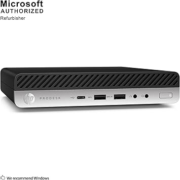 HP ProDesk 600 G3 Mini PC Desktop Intel Core i5-6500T (Quad Core) 16GB RAM 256GB PCIe Solid State Drive USB-C Windows 10 Professional (Renewed)