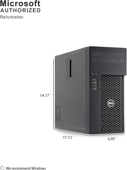 Dell Optiplex 9020 Mini Tower Desktop PC, Intel Core i7-4770-3.4 GHz, 32GB Ram, 1TB (1000GB) SSD Drive, WiFi, DVD-RW, Windows 10 Pro (Renewed)