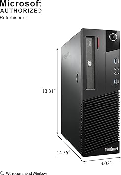 Lenovo ThinkCentre M93p Business Class Desktop, Quad Core i7 4770 3.4Ghz, 16GB DDR3 RAM, 512GB SSD Hard Drive, DVD-RW, Windows 10 Pro (Renewed)