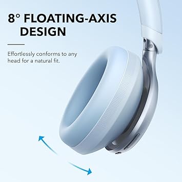 Soundcore by Anker, Space One, Active Noise Cancelling Headphones, 2X Stronger Voice Reduction, 40H ANC Playtime, App Control, LDAC Hi-Res, Comfortable Fit,Clear Calls,Bluetooth 5.3(Renewed)