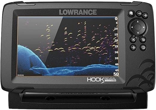 Lowrance Hook Reveal 7 Fish Finder 7 Inch Screen with Transducer and C-MAP Preloaded Map Options (Renewed)