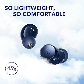 Soundcore Space A40 Auto-Adjustable Active Noise Cancelling Wireless Earbuds, Reduce Noise by Up to 98%,50H Playtime,Hi-Res Sound, Comfortable Fit,App Customization,Wireless Charge(Renewed)