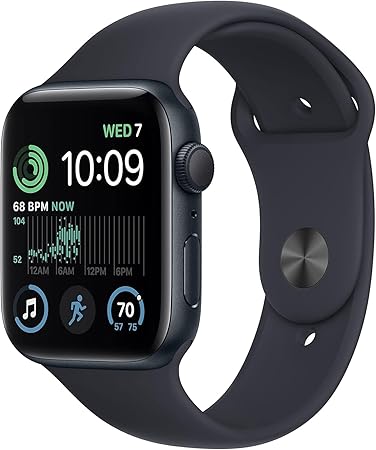 Apple Watch SE (2nd Gen) (GPS, 44mm) - Midnight Aluminum Case with Midnight Sport Band, M/L