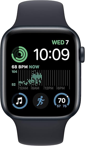 Apple Watch SE (2nd Gen) (GPS, 44mm) - Midnight Aluminum Case with Midnight Sport Band, M/L