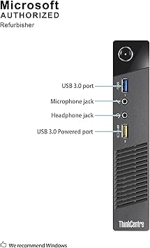 Lenovo ThinkCentre M73 Tiny Form Factor Business Desktop Computer, Intel Dual-Core G3220T Processor 2.60 GHz, 8GB RAM, 500GB HDD, WiFi, USB 3.0, VGA, Windows 10 Pro (Renewed)