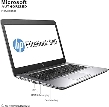 HP EliteBook 840 G3 14in Laptop, Core i5-6300U 2.4GHz, 16GB Ram, 500GB SSD, Windows 10 Pro 64bit (Renewed)