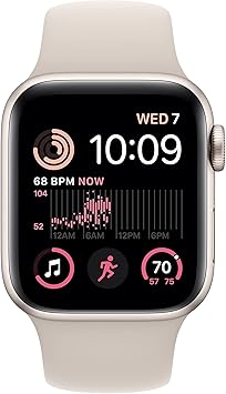 Apple Watch SE (2nd Gen) (GPS, 40mm) - Starlight Aluminum Case with Starlight Sport Band, M/L