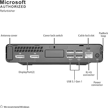 HP Elitedesk 800 G3 Mini Business Desktop Ethernet, Keyboard+Mouse, 64-bit