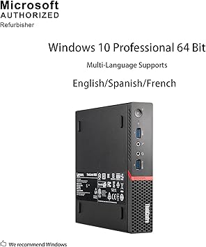 Lenovo ThinkCentre M900 Tiny Desktop Micro Tower PC (Intel Core i5-6500T, 8 GB Ram, 256 GB SSD, USB 3.0, WiFi) Windows 10 Pro (Renewed)