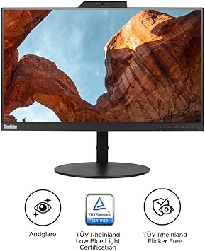 Lenovo ThinkVision T22v-10 21.5 inch LED lit VoIP Monitor FHD, IPS Edgeless HDMI, VGA, DP ports