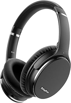 Srhythm NC35 Noise Cancelling Headphones Wireless Bluetooth 5.0,Fast Charge Over-Ear Lightweight Headset with Microphones,Mega Bass 50+ Hours’ Playtime (Renewed)