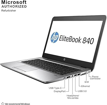 HP EliteBook 840 G3 14in Laptop, Core i5-6300U 2.4GHz, 16GB Ram, 500GB SSD, Windows 10 Pro 64bit (Renewed)