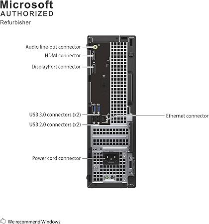 Dell Optiplex 3040-SFF, Core i3-6100 3.7GHz, 8GB RAM, 256GB Solid State Drive, DVDRW, Windows 10 Pro 64bit (Renewed)