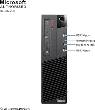 Lenovo ThinkCentre M93p Business Class Desktop, Quad Core i7 4770 3.4Ghz, 16GB DDR3 RAM, 512GB SSD Hard Drive, DVD-RW, Windows 10 Pro (Renewed)