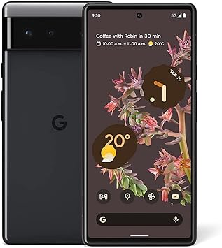 Google Pixel 6 5G Android Phone Unlocked Smartphone with Wide and Ultrawide Lens 128GB Stormy Black (Renewed)