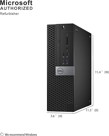 Dell Optiplex 3040-SFF, Core i3-6100 3.7GHz, 8GB RAM, 256GB Solid State Drive, DVDRW, Windows 10 Pro 64bit (Renewed)