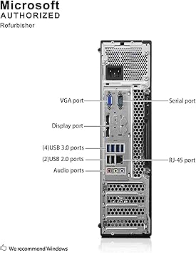 Lenovo ThinkCentre M800 Small Form Factor PC, Intel Quad Core i5 6500 up to 3.6GHz, 16G DDR4, 240G SSD + 2T HDD, WiFi, BT 4.0, Win 10 Pro 64-Multi-Language Support English/Spanish/French