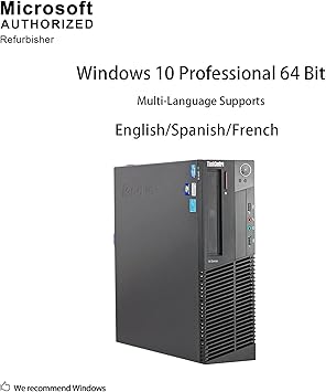 Lenovo ThinkCentre M82 SFF Business Desktop Computer, Intel Core i5-3470 Quad-Core Processor 3.6GHz, 16GB RAM, 2TB HDD, DVD RW, USB, WIFI, Windows 10 Professional (Renewed)