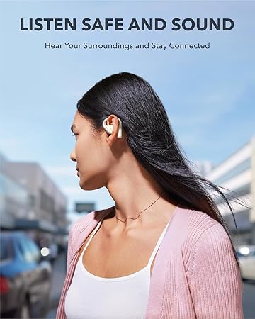 Soundcore by Anker, AeroFit Open-Ear Headphones, Ultra Comfort, Snug Fit, Ergonomic Ear Hook, Balanced Sound, IPX7 Waterproof, 42H Playtime, Bluetooth 5.3, App Control, Clear Calls(Renewed)