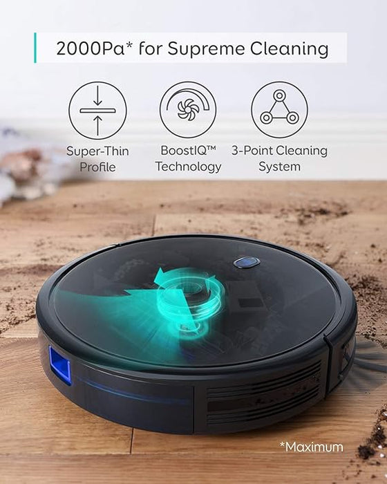 eufy BoostIQ RoboVac 11S MAX,Robot Vacuum Cleaner,Super-Thin,2000Pa Super-Strong Suction, Quiet, Self-Charging Robotic Vacuum Cleaner, Cleans Hard Floors to Medium-Pile Carpets(Renewed)