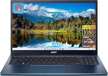 Acer 15.6" Full HD IPS Touch Screen Laptop | AMD Ryzen 5 7520U CPU | 8 GB LPDDR5 RAM | 512 GB Fast SSD (1 yr Manufacturer Warranty) (Renewed)