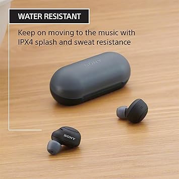 Sony WF-C500 Truly Wireless in-Ear Bluetooth Earbud Headphones with Mic and IPX4 Water Resistance, Black (Renewed)