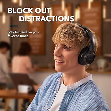 Soundcore by Anker Life Q20+ Active Noise Cancelling Headphones, 40H Playtime, Hi-Res Audio, Soundcore App, Connect to 2 Devices, Memory Foam Earcups, Bluetooth Headphones for Travel, Home Office (Renewed)