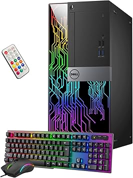 Dell OptiPlex Computer Desktop Intel Core i5-6500 Processor 3.20 GHz, 16GB RAM 512GB SSD, Windows 10 Pro Wi-Fi Gaming PC Keyboard & Mouse HDMI (Renewed), Black