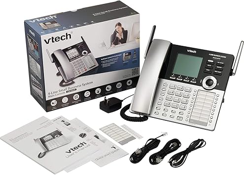 VTech CM18445 Main Console - DECT 6.0 4-Line Expandable Small Business Office Phone with Answering System