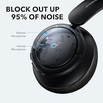 Soundcore Life Tune Active Noise Cancelling Headphones with Multi Mode Noise Cancellation, Hi Res Sound, 40H Playtime, Clear Calls, Comfortable Earcups, for Home Office and Online Class (Renewed)