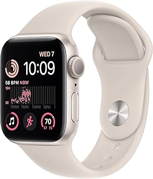 Apple Watch SE (2nd Gen) (GPS, 40mm) - Starlight Aluminum Case with Starlight Sport Band, M/L