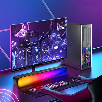 HP RGB Gaming Desktop Computer, Intel Quad Core I7 up to 3.9G, GTX 750 Ti 4G, 16G, 512G SSD, 600M WiFi, Bluetooth, RGB Keyboard & Mouse, New 22" 1080 FHD LED, Win 10 Pro(Renewed), Black